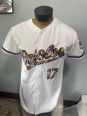 Baltimore Orioles White Maryland Flag Script 2017 Promo Baseball Jersey
